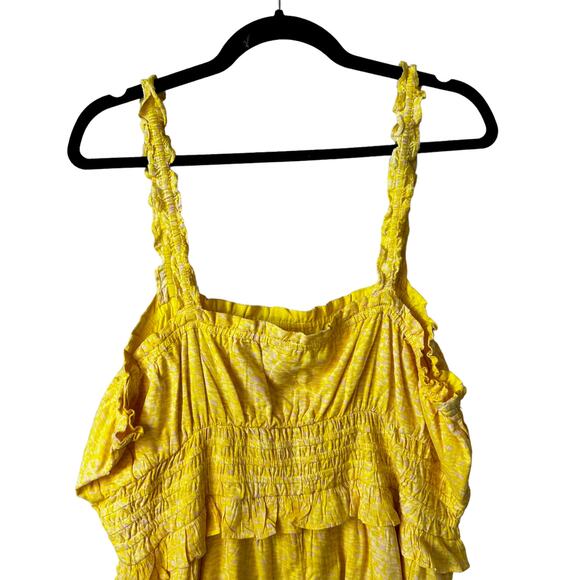 BP Nordstrom New Women's Sleeveless Smocked Waist Mini Dress Yellow Plus Size 1X - Picture 6 of 11